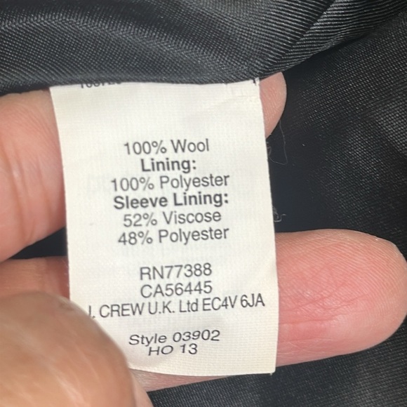 J. Crew Black Wool Button Front Blazer Padded Shoulders Womens Size 12 Business - Picture 10 of 15